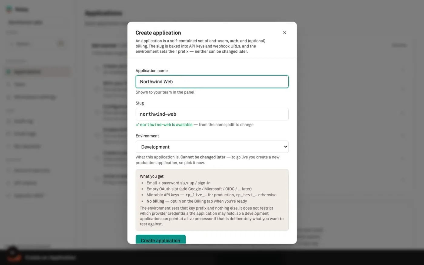 Create an Application